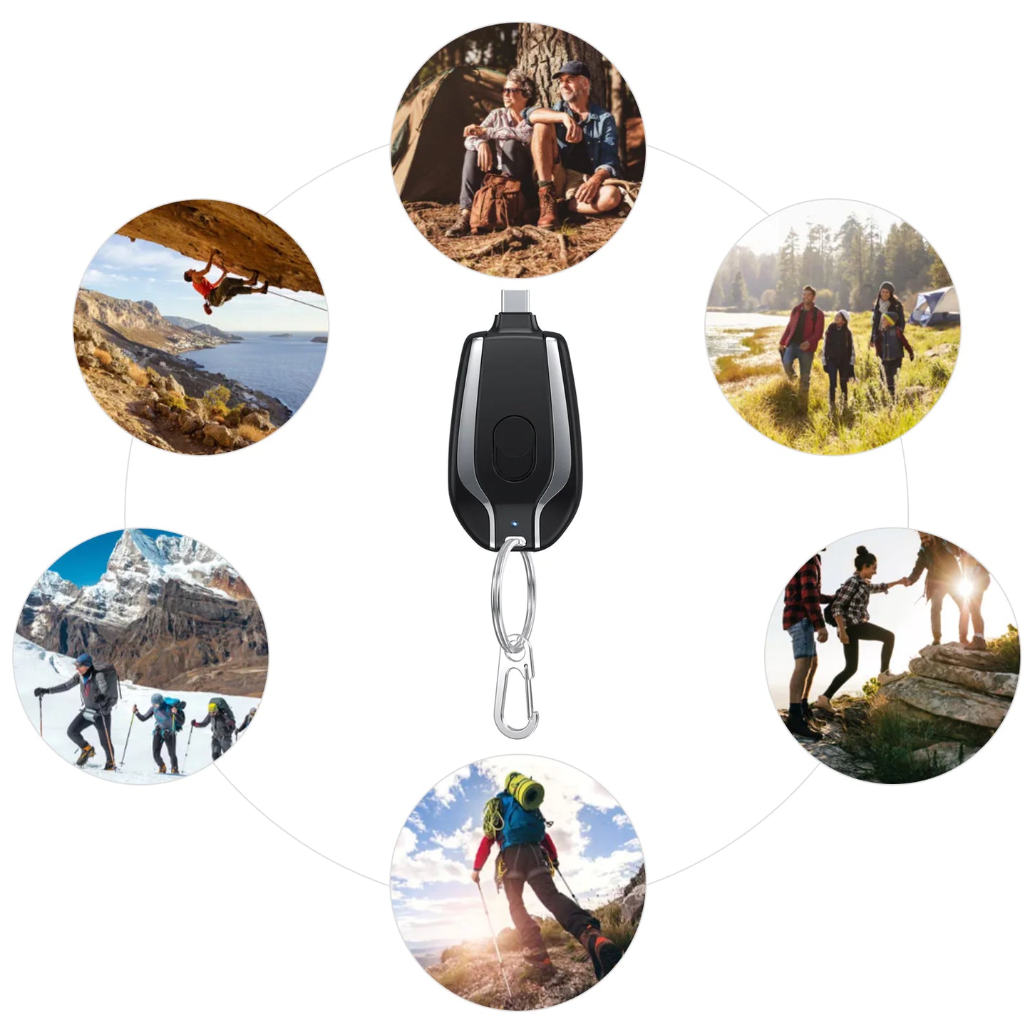 Draagbare Sleutelhanger Oplader - Iphone & Android