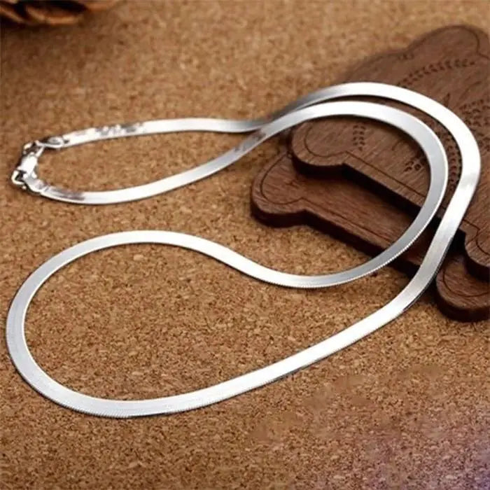 Platte Slangenketting - Halsketting Voor Mannen & Vrouwen