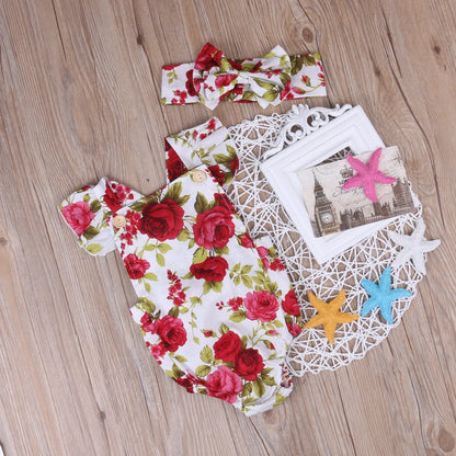 Schattige Jumpsuit Set Voor Babymeisjes Met Hoofdband