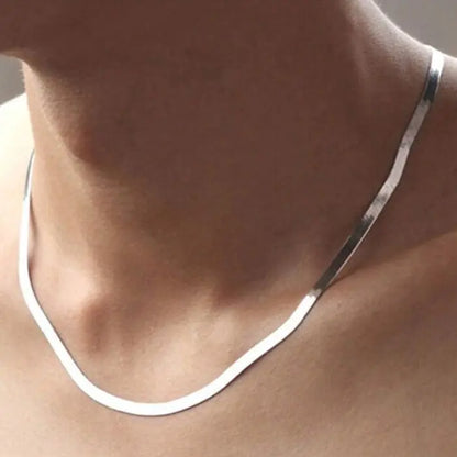 Platte Slangenketting - Halsketting Voor Mannen & Vrouwen