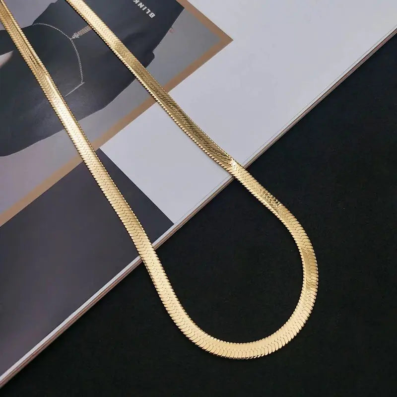 Platte Slangenketting - Halsketting Voor Mannen & Vrouwen
