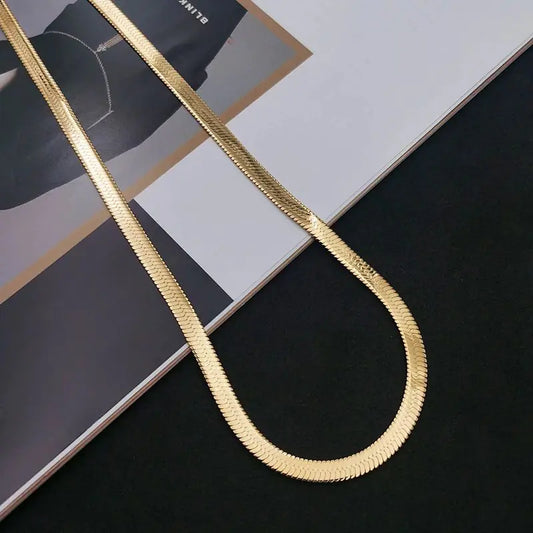 Platte Slangenketting - Halsketting Voor Mannen & Vrouwen