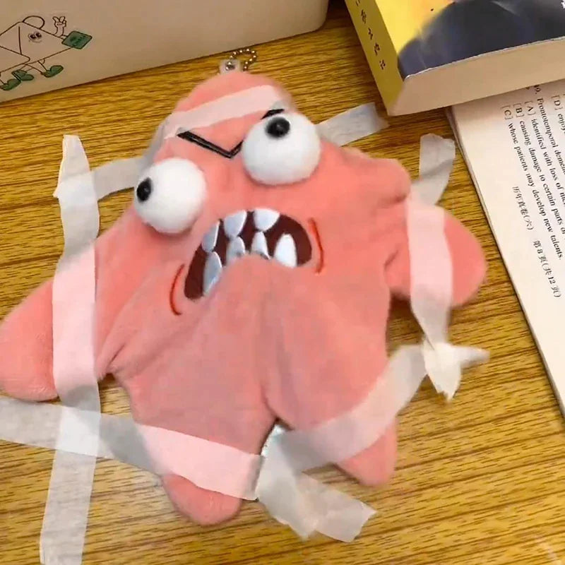 Angry Star Pluche Rugzakbedel - Leuke Cartoon Sleutelhanger voor Scholieren